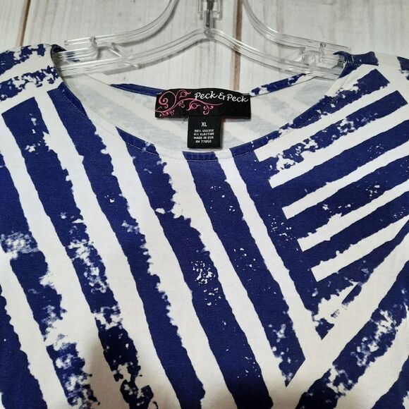 Peck‎ & Peck blouse Ladies size Extra Large Blue & White classiccore - Picture 3 of 7